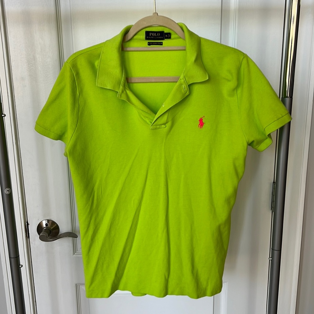 Bright green Ralph Lauren polo shirt